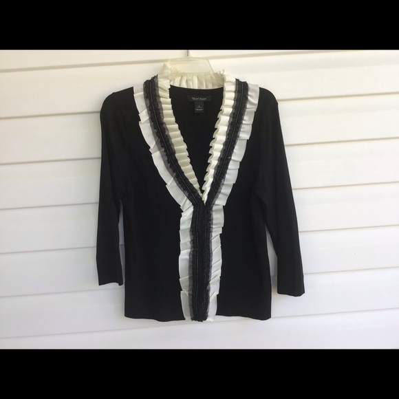 White House Black Market Sweaters - WHBM sweater cardigan LG ivory ruffle A31